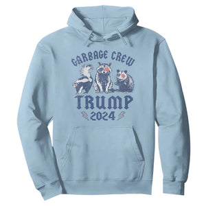 Trump 2024 Hoodie Garbage Crew Team Trash Raccoon Opossum Rat TS09 Light Blue Print Your Wear