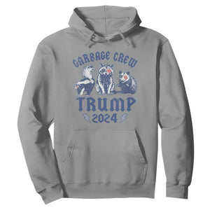 Trump 2024 Hoodie Garbage Crew Team Trash Raccoon Opossum Rat TS09 Sport Gray Print Your Wear