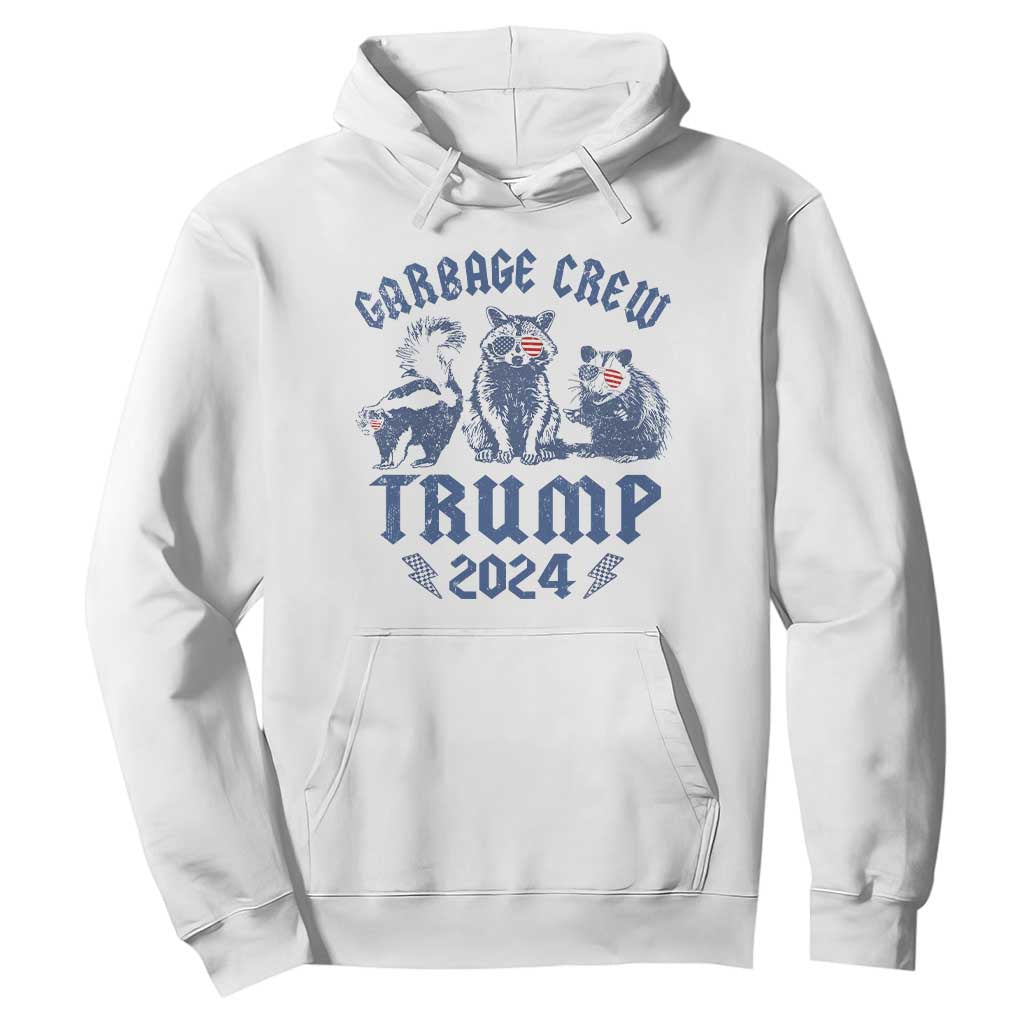 Trump 2024 Hoodie Garbage Crew Team Trash Raccoon Opossum Rat TS09 White Print Your Wear