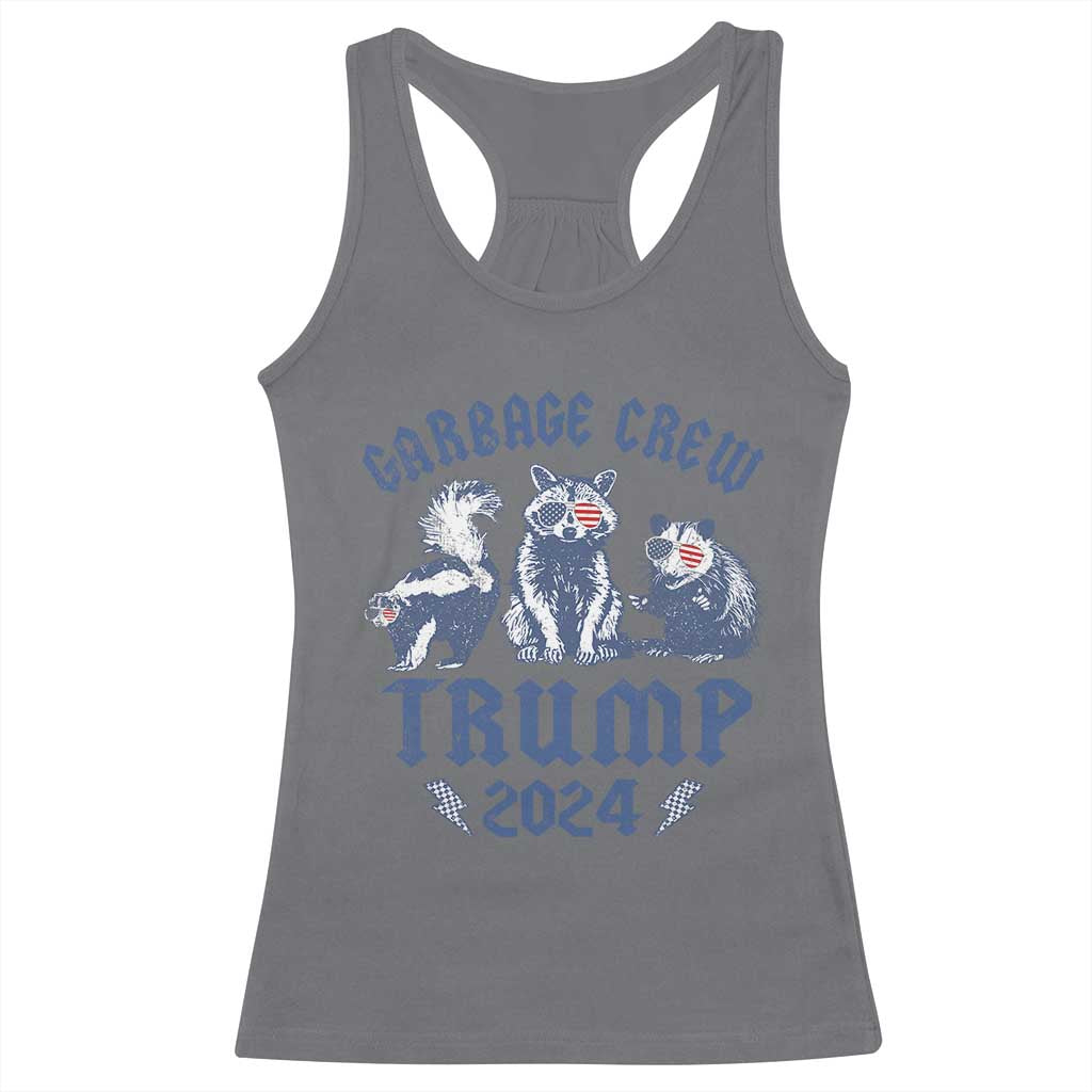 Trump 2024 Racerback Tank Top Garbage Crew Team Trash Raccoon Opossum Rat TS09 Charcoal Print Your Wear