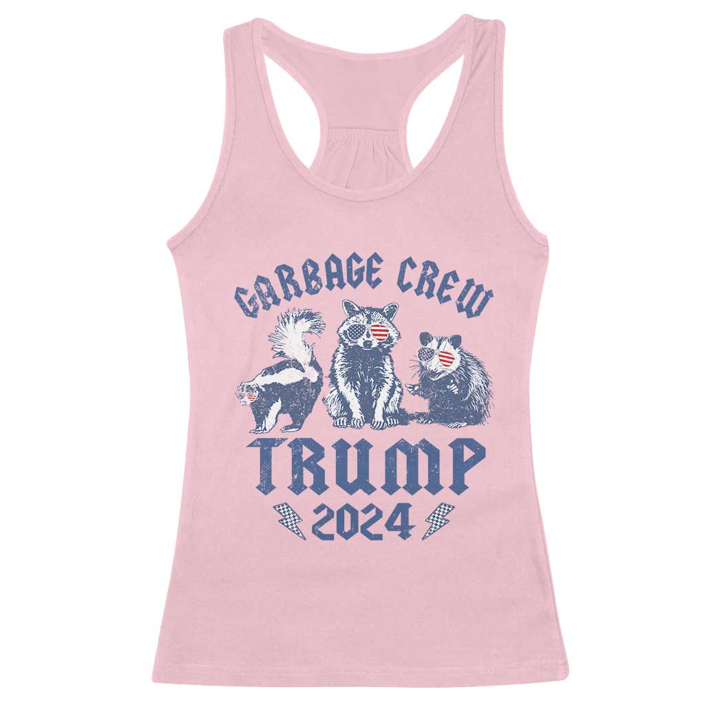 Trump 2024 Racerback Tank Top Garbage Crew Team Trash Raccoon Opossum Rat TS09 Light Pink Print Your Wear