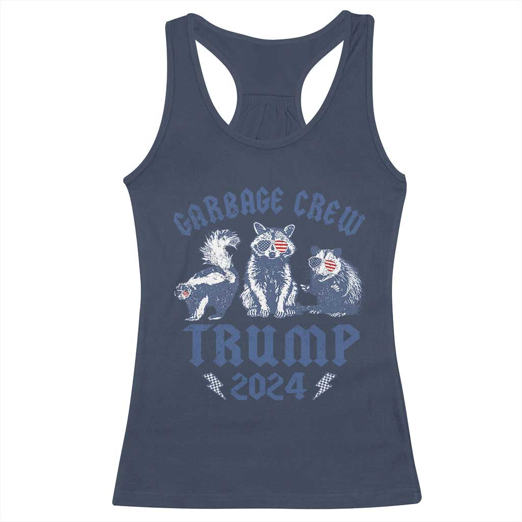 Trump 2024 Racerback Tank Top Garbage Crew Team Trash Raccoon Opossum Rat TS09 Navy Print Your Wear