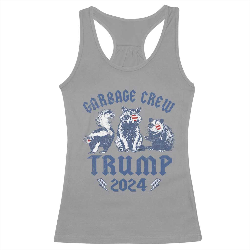 Trump 2024 Racerback Tank Top Garbage Crew Team Trash Raccoon Opossum Rat TS09 Sport Gray Print Your Wear