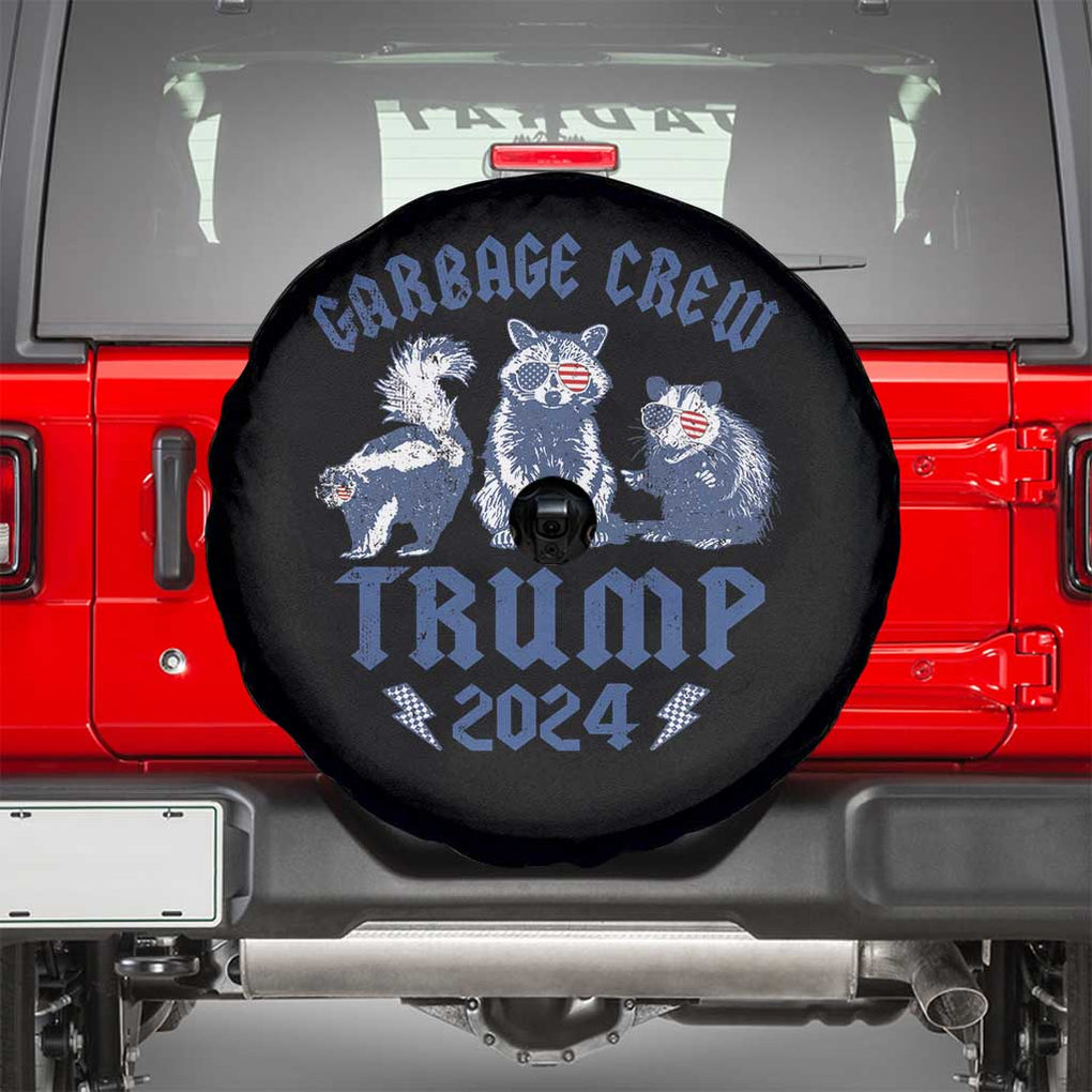 Trump 2024 Spare Tire Cover Garbage Crew Team Trash Raccoon Opossum Rat TS09 Black Print Your Wear
