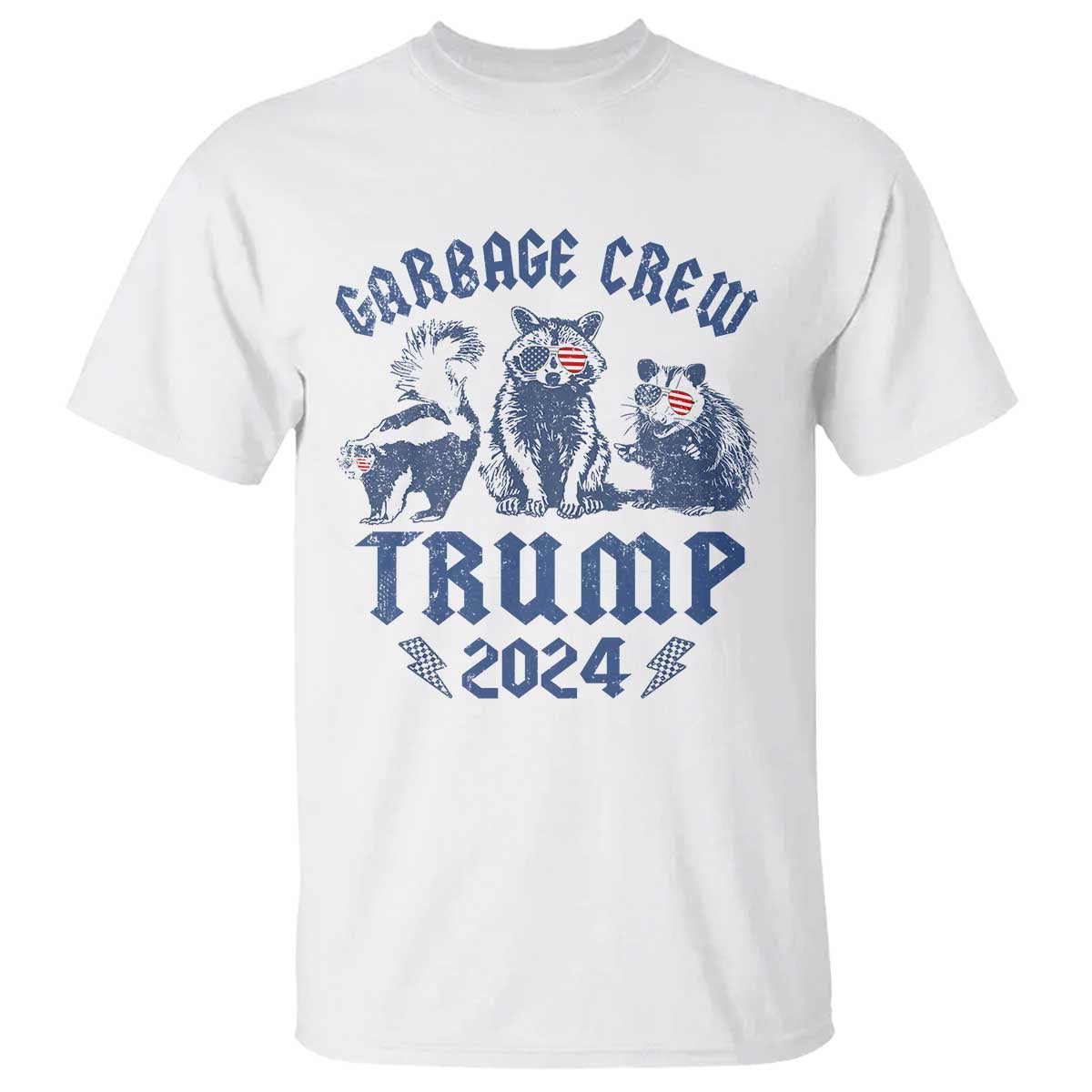 Trump 2024 T Shirt Garbage Crew Team Trash Raccoon Opossum Rat TS09 White Print Your Wear