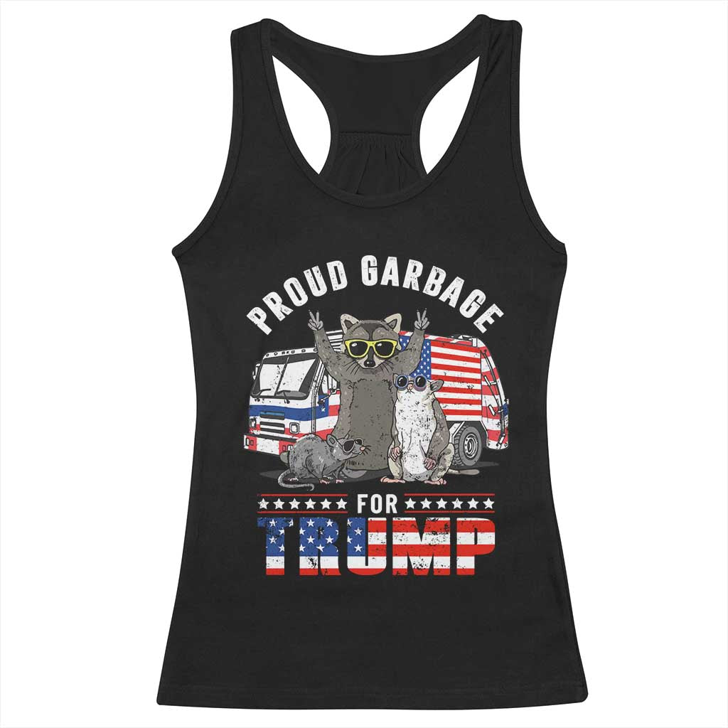 Trump 2024 Racerback Tank Top Proud Garbage For Trump Team Trash TS09 Black Print Your Wear