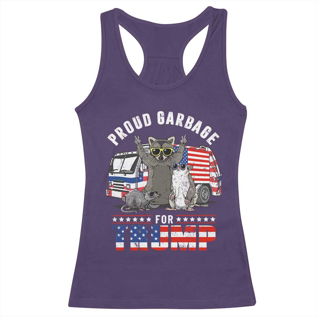 Trump 2024 Racerback Tank Top Proud Garbage For Trump Team Trash TS09 Purple Print Your Wear