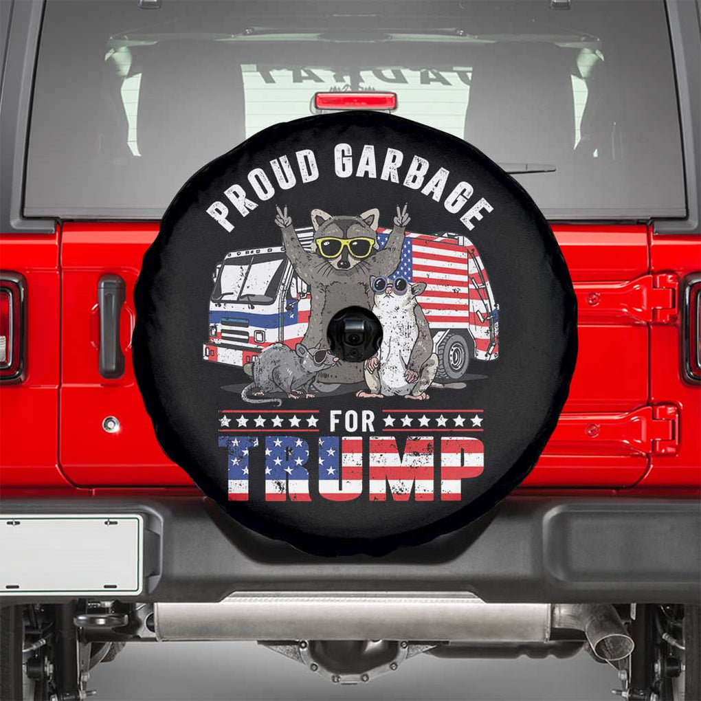 Trump 2024 Spare Tire Cover Proud Garbage For Trump Team Trash TS09 Black Print Your Wear