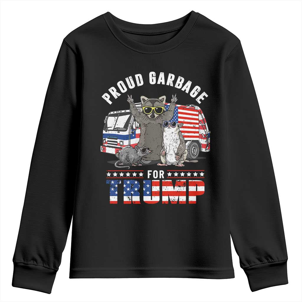 Trump 2024 Youth Sweatshirt Proud Garbage For Trump Team Trash TS09 Black Print Your Wear