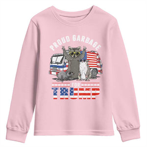 Trump 2024 Youth Sweatshirt Proud Garbage For Trump Team Trash TS09 Light Pink Print Your Wear