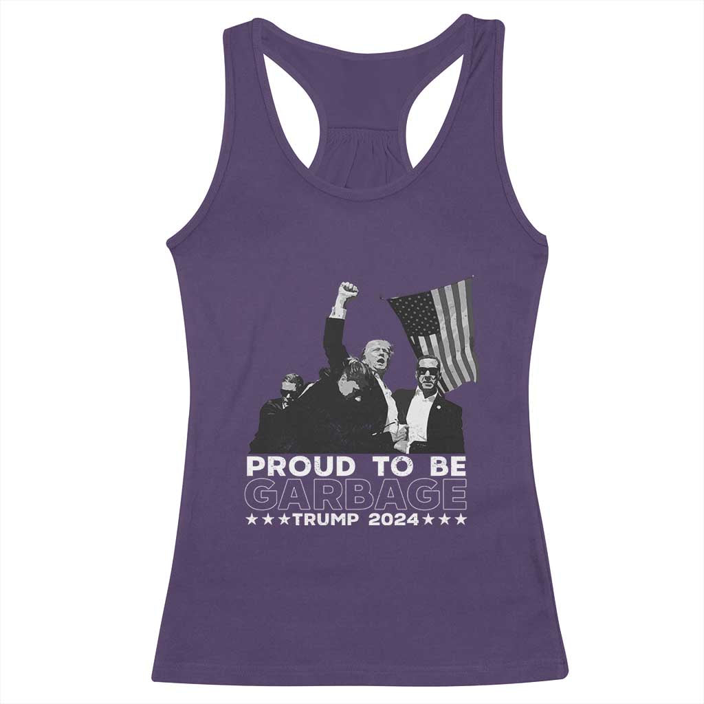 Trump 2024 Racerback Tank Top Proud To Be Garbage TS09 Purple Print Your Wear