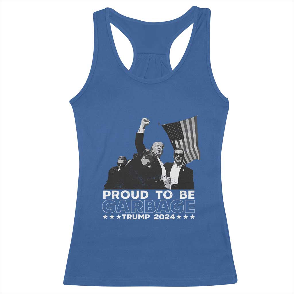 Trump 2024 Racerback Tank Top Proud To Be Garbage TS09 Royal Blue Print Your Wear