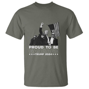 Trump 2024 T Shirt Proud To Be Garbage TS09 Military Green Print Your Wear