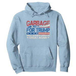 Trump 2024 Hoodie Garbage For Trump Make America Garbage Great Again TS09 Light Blue Print Your Wear