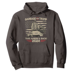Trump 2024 Hoodie Garbage For Trump Truck Take America Back TS09 Dark Chocolate Print Your Wear