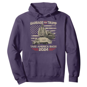 Trump 2024 Hoodie Garbage For Trump Truck Take America Back TS09 Purple Print Your Wear