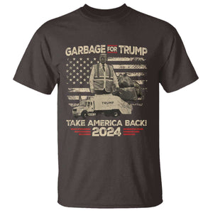 Trump 2024 T Shirt Garbage For Trump Truck Take America Back TS09 Dark Chocolate Print Your Wear