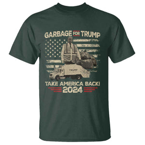 Trump 2024 T Shirt Garbage For Trump Truck Take America Back TS09 Dark Forest Green Print Your Wear