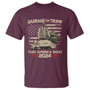 Trump 2024 T Shirt Garbage For Trump Truck Take America Back TS09 Maroon Print Your Wear