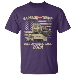 Trump 2024 T Shirt Garbage For Trump Truck Take America Back TS09 Purple Print Your Wear