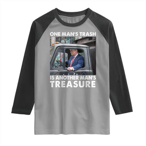 Trump Garbage Truck 2024 Raglan Shirt One Man's Trash Is Another Man's Treasure TS09 Sport Gray Black Print Your Wear
