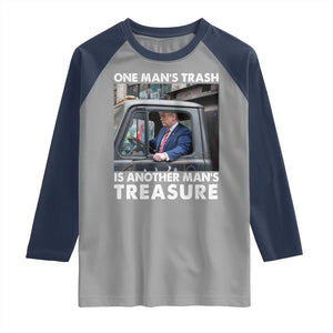 Trump Garbage Truck 2024 Raglan Shirt One Man's Trash Is Another Man's Treasure TS09 Sport Gray Navy Print Your Wear