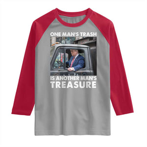 Trump Garbage Truck 2024 Raglan Shirt One Man's Trash Is Another Man's Treasure TS09 Sport Gray Red Print Your Wear