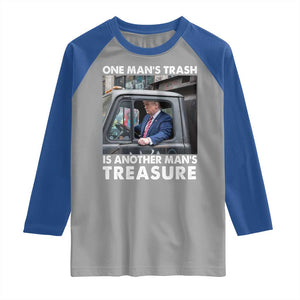 Trump Garbage Truck 2024 Raglan Shirt One Man's Trash Is Another Man's Treasure TS09 Sport Gray Royal Print Your Wear