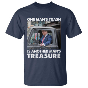 Trump Garbage Truck 2024 T Shirt One Man's Trash Is Another Man's Treasure TS09 Navy Print Your Wear