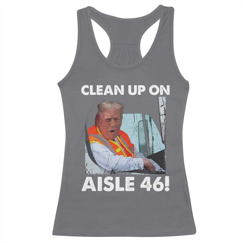 Trump Garbage Truck 2024 Racerback Tank Top Clean Up On Aisle 46 TS09 Charcoal Print Your Wear