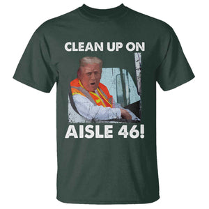 Trump Garbage Truck 2024 T Shirt Clean Up On Aisle 46 TS09 Dark Forest Green Print Your Wear
