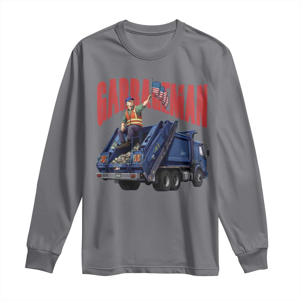 Garbageman Trump Garbage Truck 2024 Long Sleeve Shirt TS09 Charcoal Print Your Wear