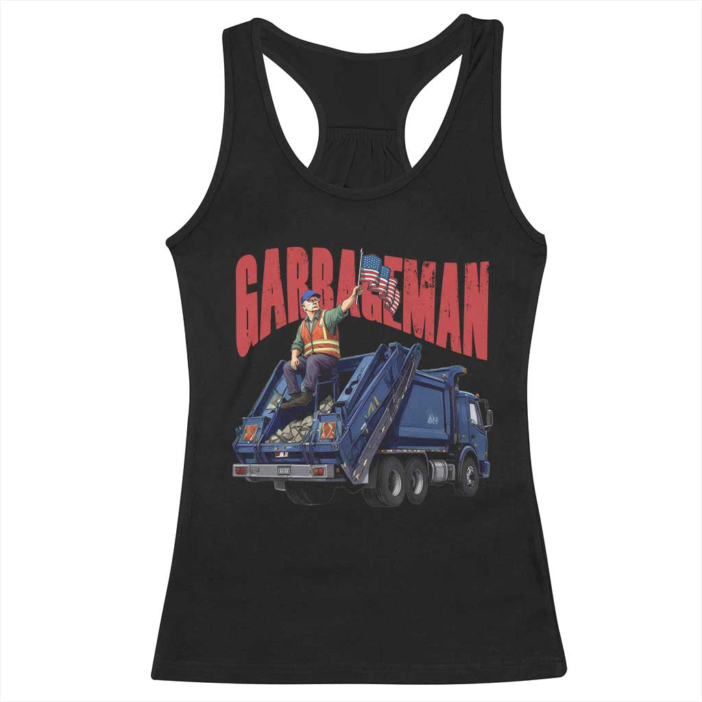 Garbageman Trump Garbage Truck 2024 Racerback Tank Top TS09 Black Print Your Wear