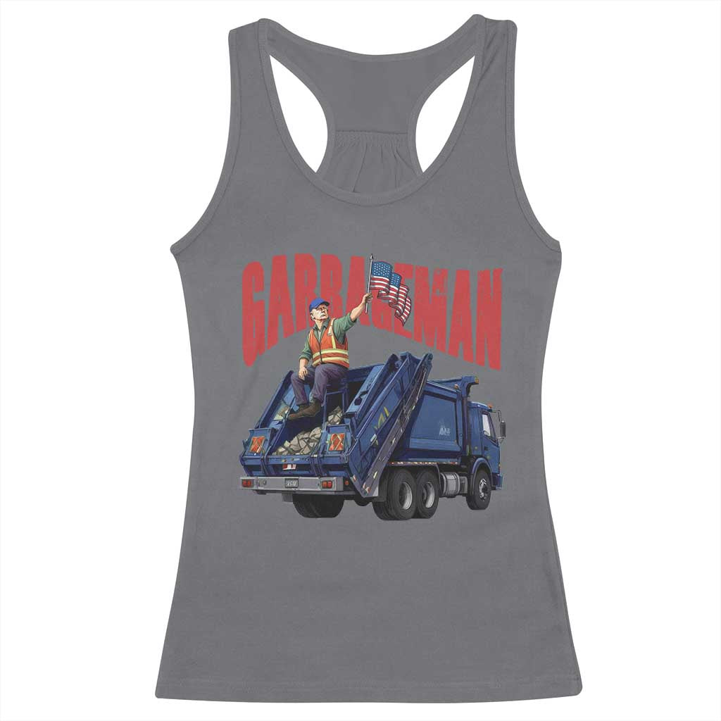 Garbageman Trump Garbage Truck 2024 Racerback Tank Top TS09 Charcoal Print Your Wear