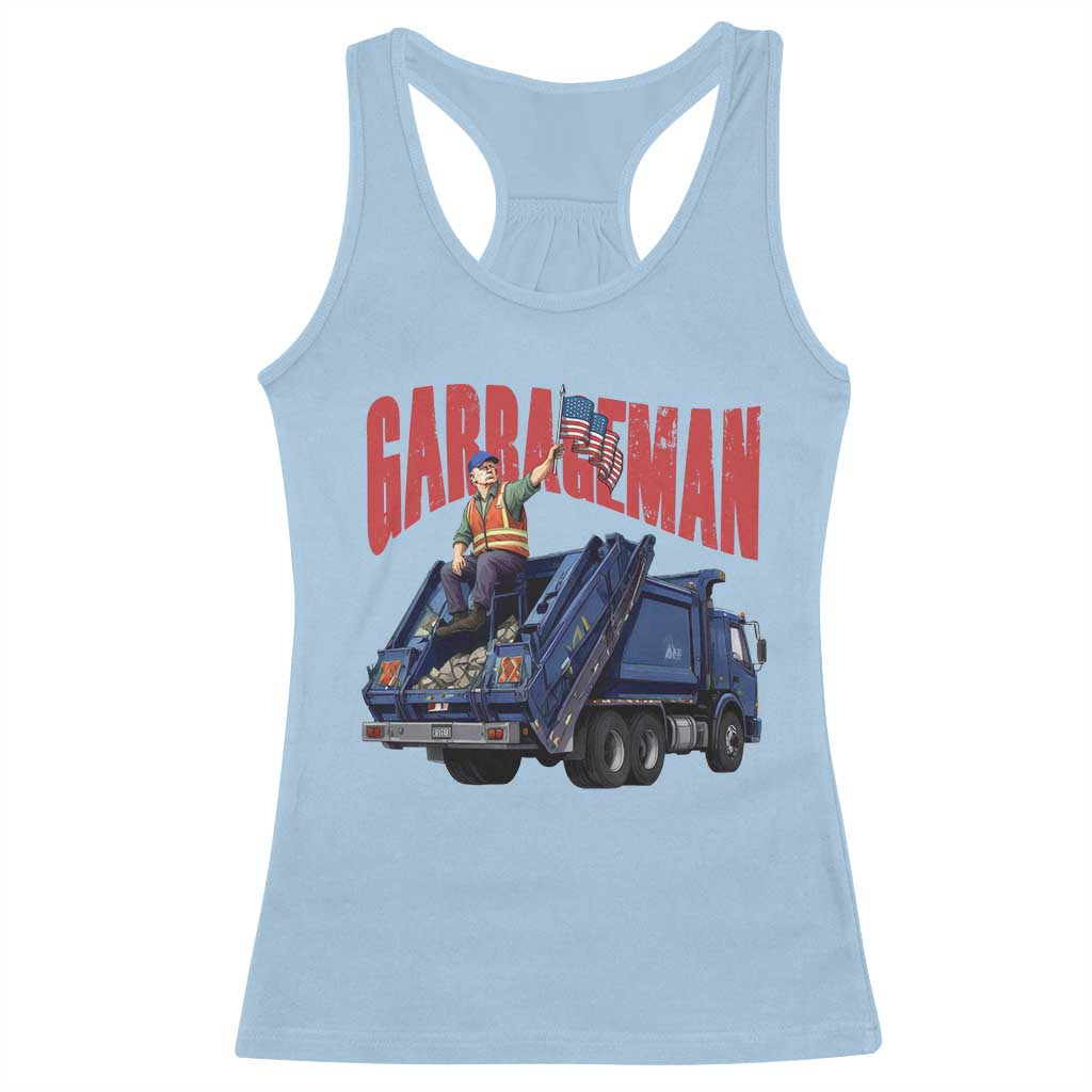 Garbageman Trump Garbage Truck 2024 Racerback Tank Top TS09 Light Blue Print Your Wear