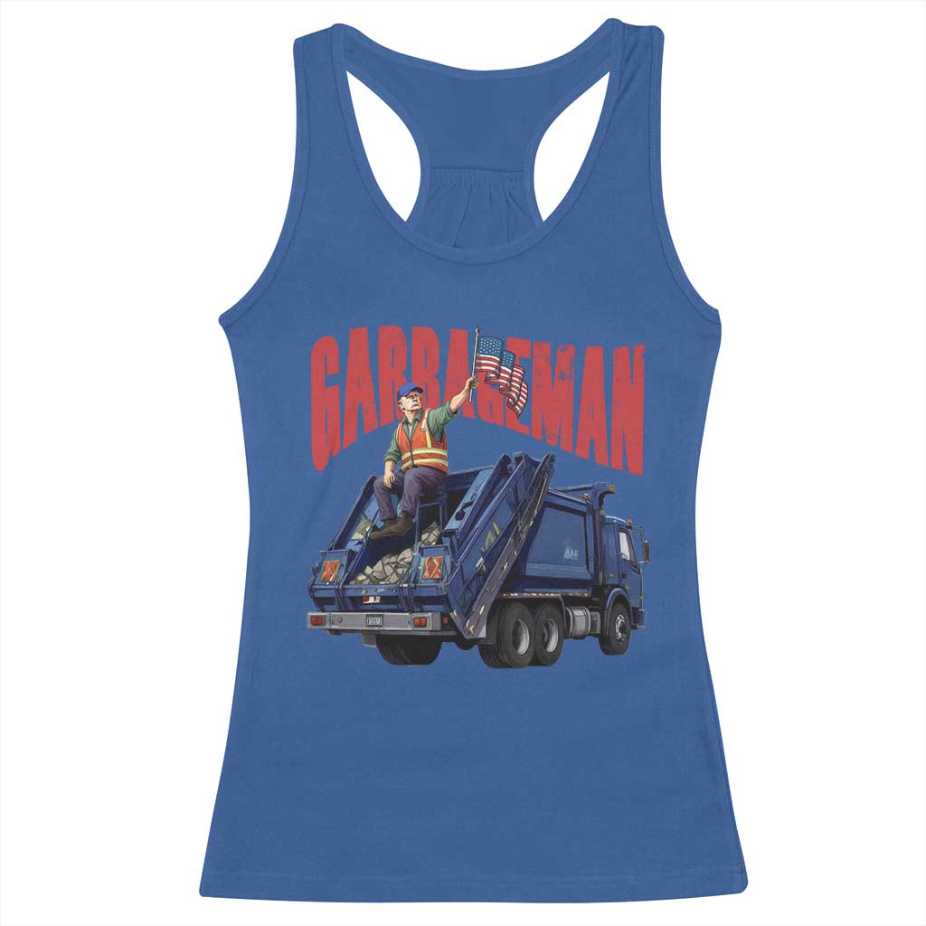 Garbageman Trump Garbage Truck 2024 Racerback Tank Top TS09 Royal Blue Print Your Wear