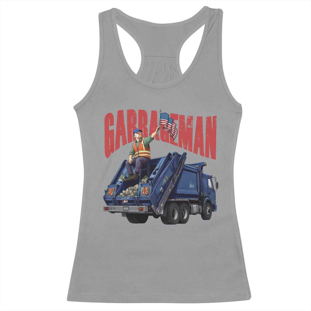 Garbageman Trump Garbage Truck 2024 Racerback Tank Top TS09 Sport Gray Print Your Wear