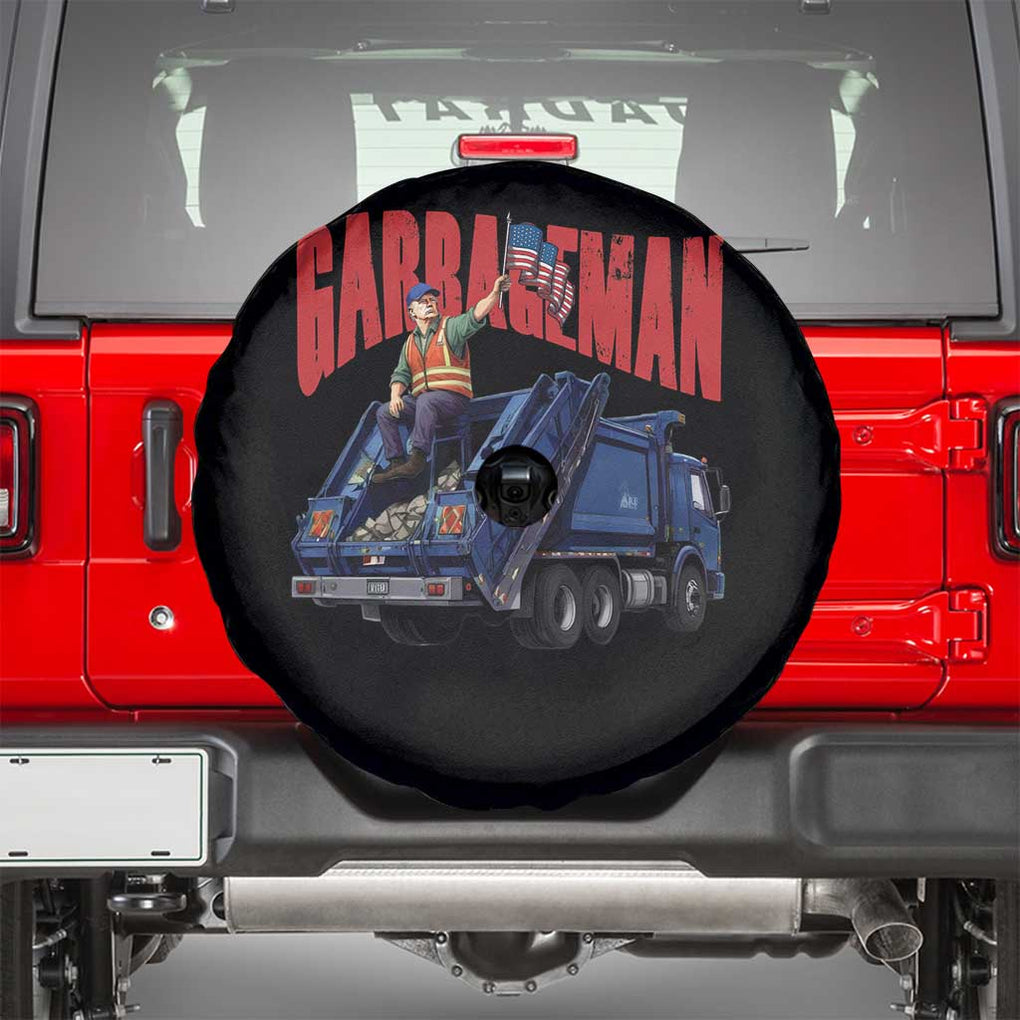 Garbageman Trump Garbage Truck 2024 Spare Tire Cover TS09 Black Print Your Wear