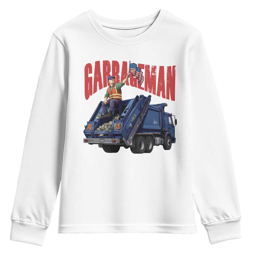 Garbageman Trump Garbage Truck 2024 Youth Sweatshirt TS09 White Print Your Wear