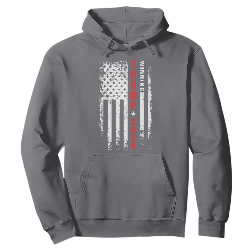 Trump 2024 Hoodie Winning US President American Flag Patriotic TS09 Charcoal Print Your Wear