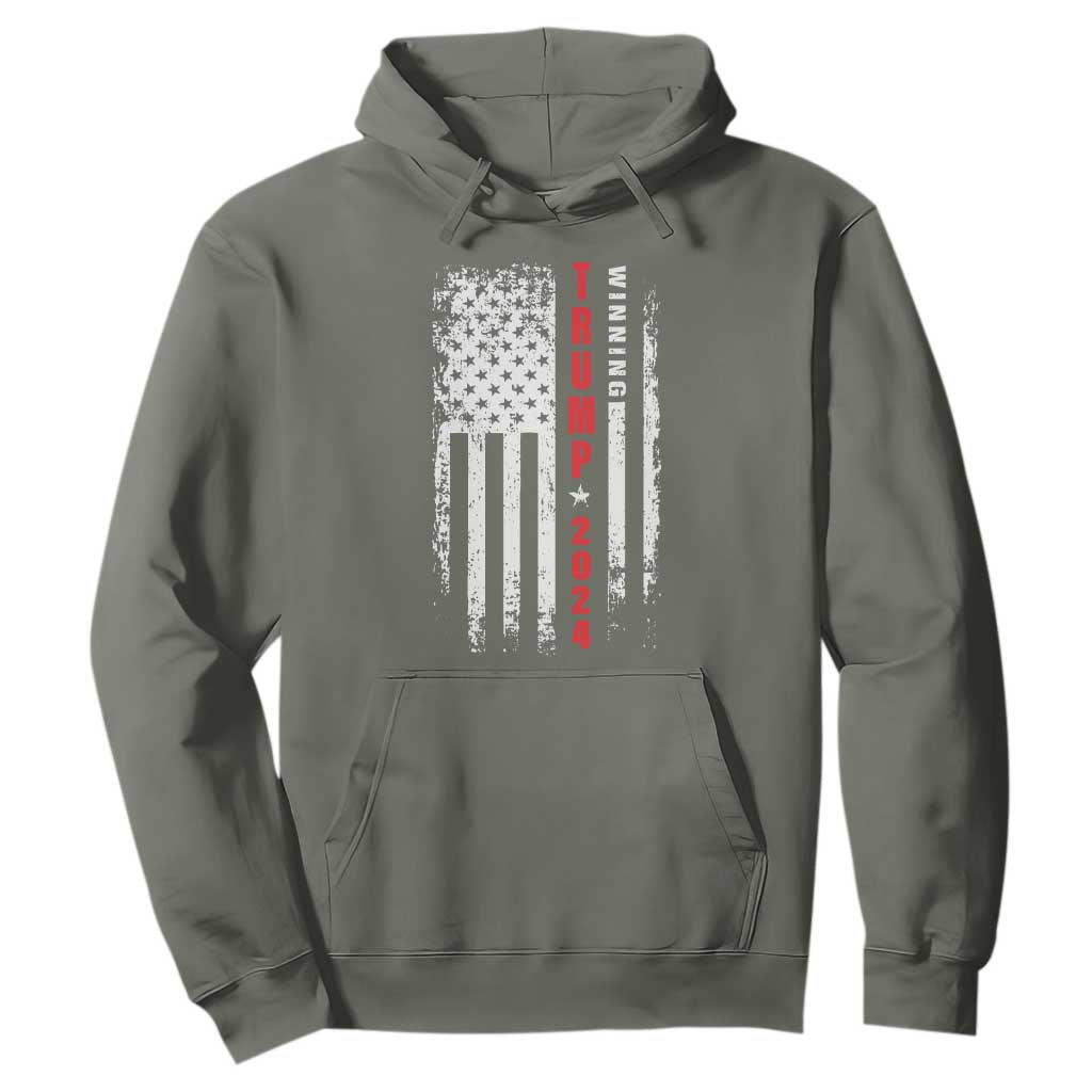 Trump 2024 Hoodie Winning US President American Flag Patriotic TS09 Military Green Print Your Wear