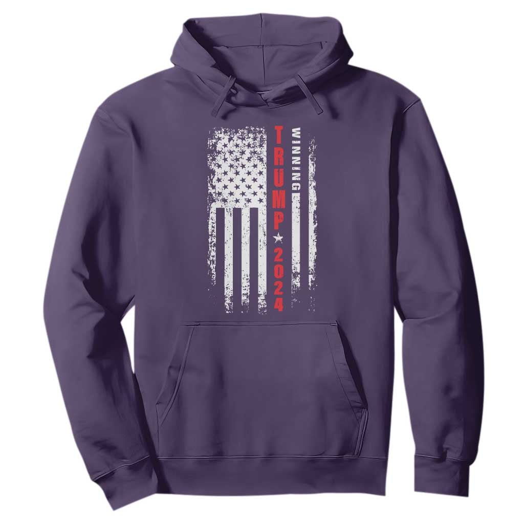 Trump 2024 Hoodie Winning US President American Flag Patriotic TS09 Purple Print Your Wear