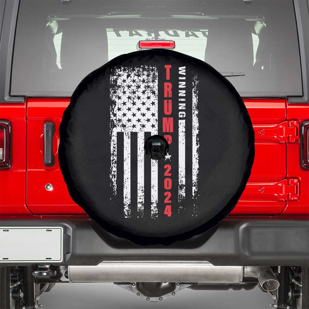 Trump 2024 Spare Tire Cover Winning US President American Flag Patriotic TS09 Black Print Your Wear
