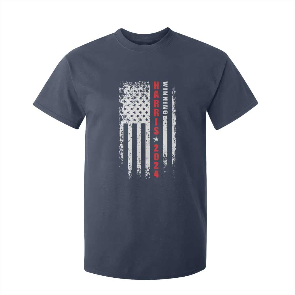 Kamala 2024 T Shirt For Kid Harris Winning US President American Flag Patriotic TS09 Navy Print Your Wear