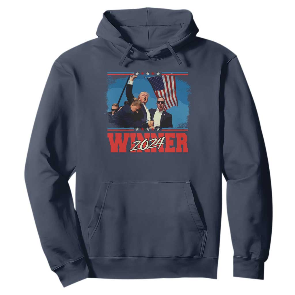 Trump 2024 Hoodie Winner US President American Patriotic TS09 Navy Print Your Wear
