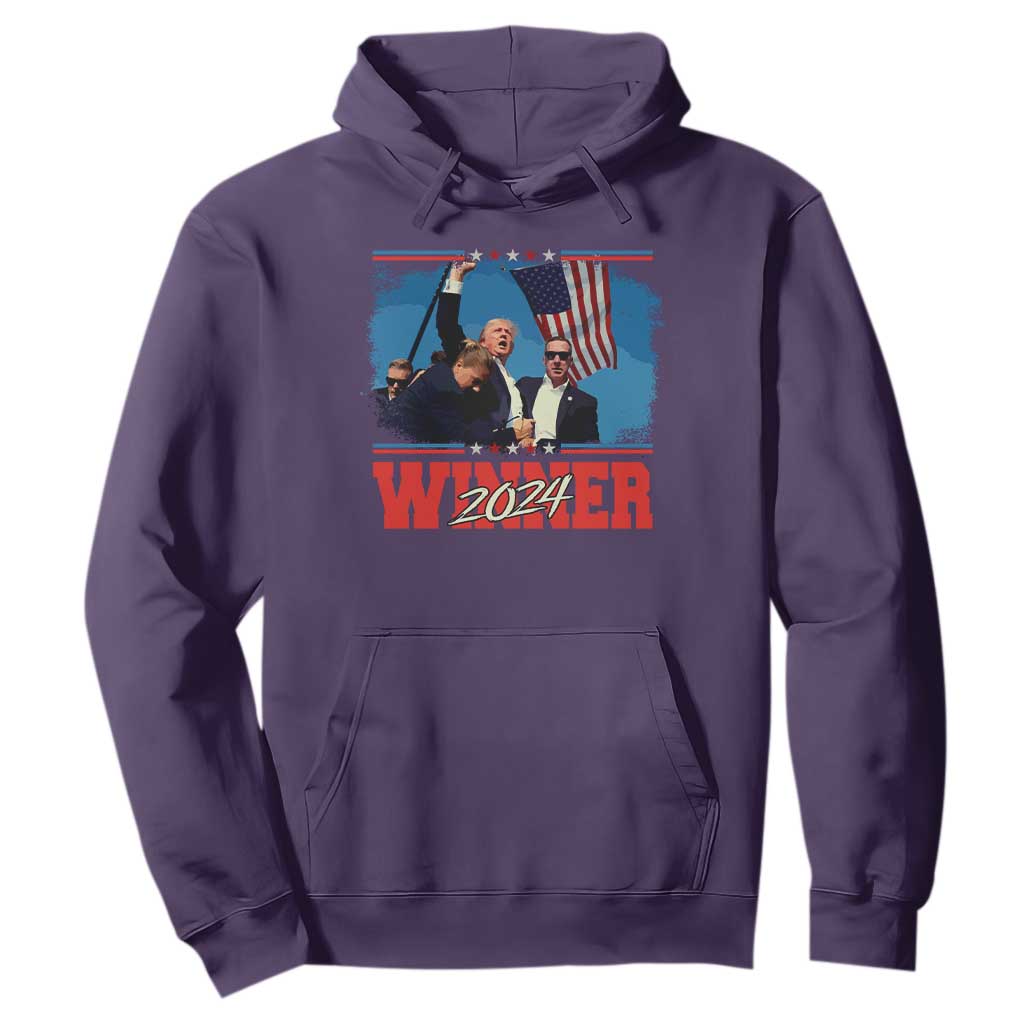 Trump 2024 Hoodie Winner US President American Patriotic TS09 Purple Print Your Wear