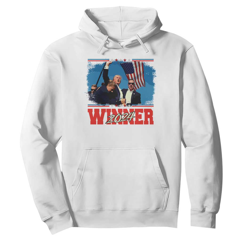 Trump 2024 Hoodie Winner US President American Patriotic TS09 White Print Your Wear