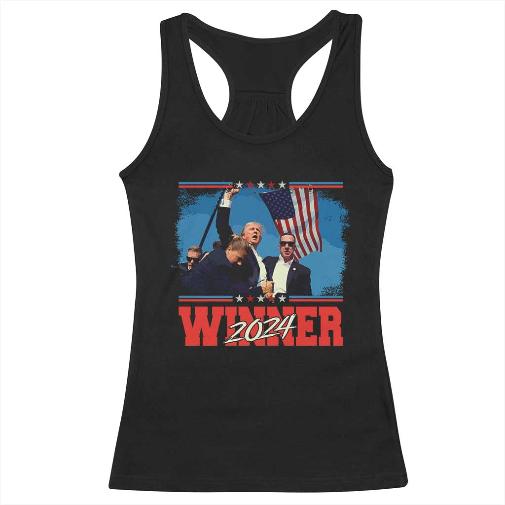 Trump 2024 Racerback Tank Top Winner US President American Patriotic TS09 Black Print Your Wear