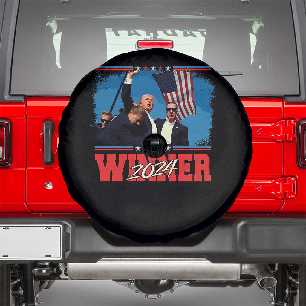 Trump 2024 Spare Tire Cover Winner US President American Patriotic TS09 Black Print Your Wear