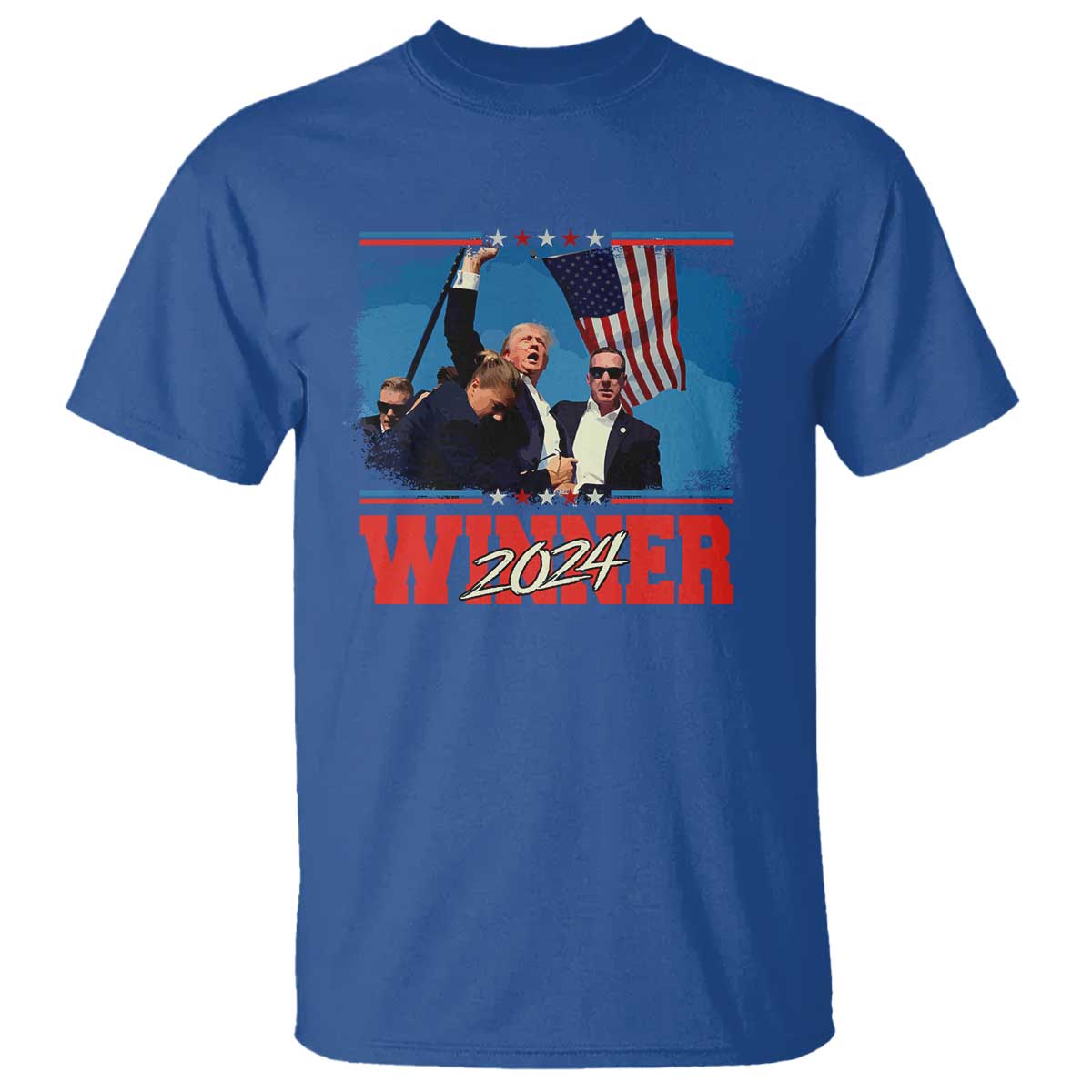 Trump 2024 T Shirt Winner US President American Patriotic TS09 Royal Blue Print Your Wear